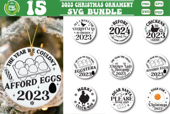 2023 Christmas Ornament SVG Bundle for Crafts and Graphics