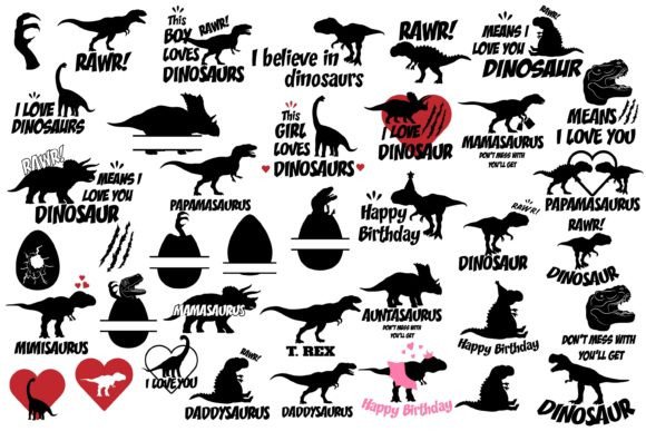 Dinosaur Bundle Graphics for Crafts