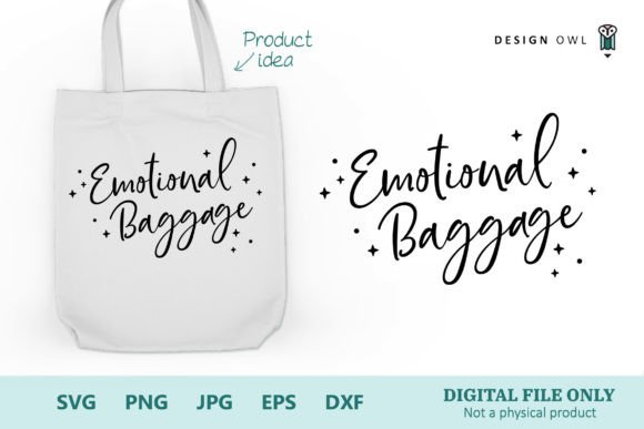 Emotional Baggage Tote Bag SVG for Crafts and Graphics