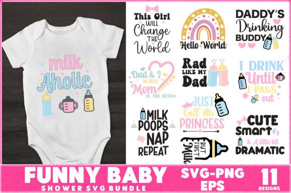 Free Funny Baby Shower SVG Bundle for Graphic Designers