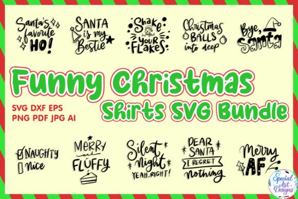 Fun Christmas Tee Svg Graphics for Crafts