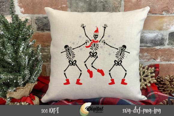 Funny Christmas Skeletons Graphics for Crafts