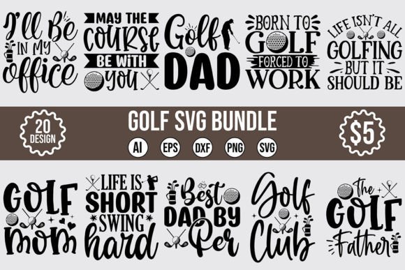 Golf SVG Bundle for Graphics and Crafts