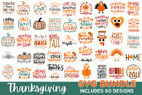 Huge Thanksgiving SVG Bundle for Crafts and Graphics