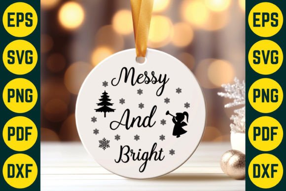 Messy and Bright Christmas Ornaments SVG for Crafts and Graphics