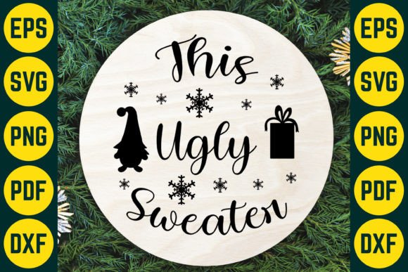 This Ugly Sweater Christmas Ornaments for Crafts and Graphics