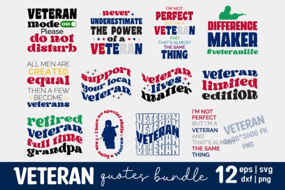 Veteran Life Retro Graphics for Crafts