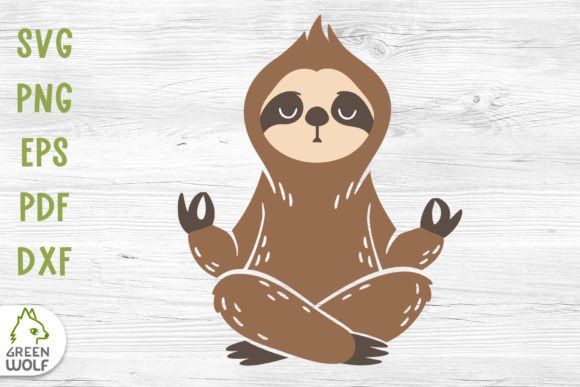 Yoga Sloth Svg File for Cricut - A Fun Graphic Design Asset for Crafts